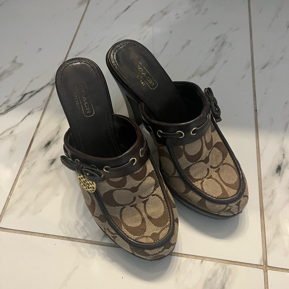 Coach clog heels size 6
